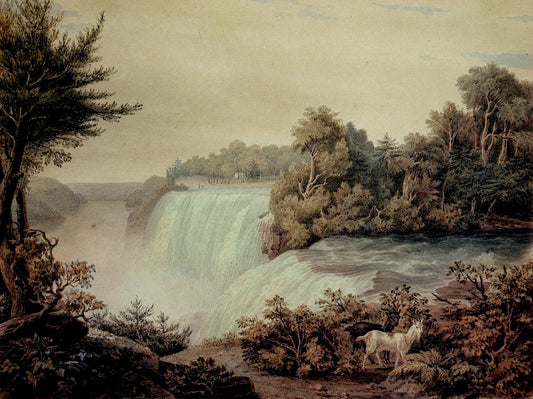 Niagara Falls: View of the American Fall, Taken from Goat Island, vintage artwork by William James Bennett, 12x8" (A4) Poster