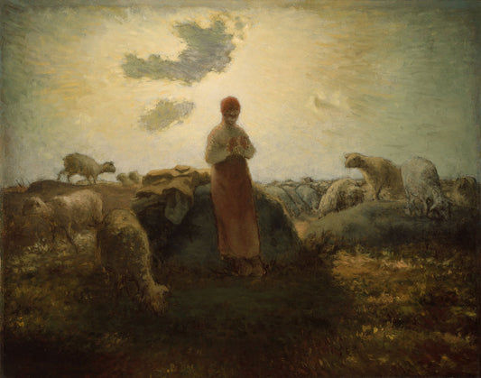 The Keeper of the Herd, vintage artwork by Jean-François Millet, A3 (16x12") Poster Print