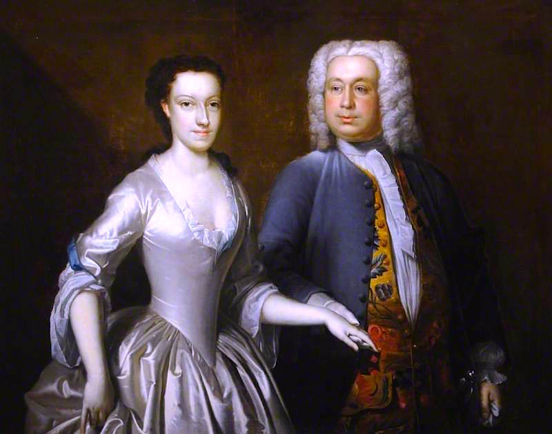 Cuthbert Tunstall, and His Second Wife Elizabeth Heneage, vintage artwork by Richard van Bleeck, 12x8" (A4) Poster
