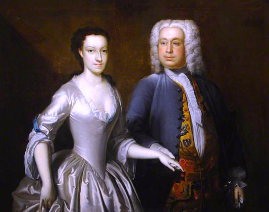 Cuthbert Tunstall, and His Second Wife Elizabeth Heneage, vintage artwork by Richard van Bleeck, 12x8" (A4) Poster