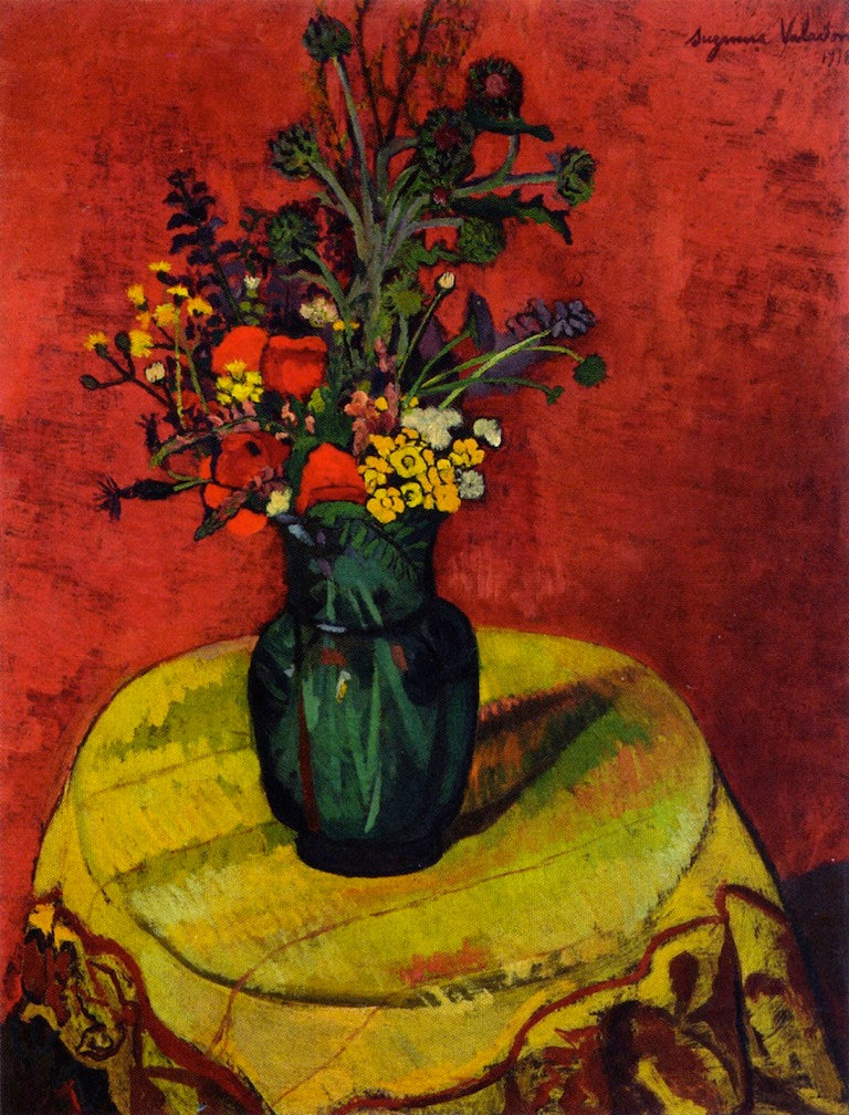 Vase of Flowers on a Table by Suzanne Valadon,A3(16x12")Poster