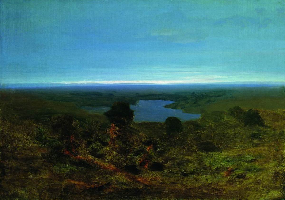 Evening on a Lake, vintage artwork by Arkhip Ivanovich Kuindzhi, 12x8" (A4) Poster