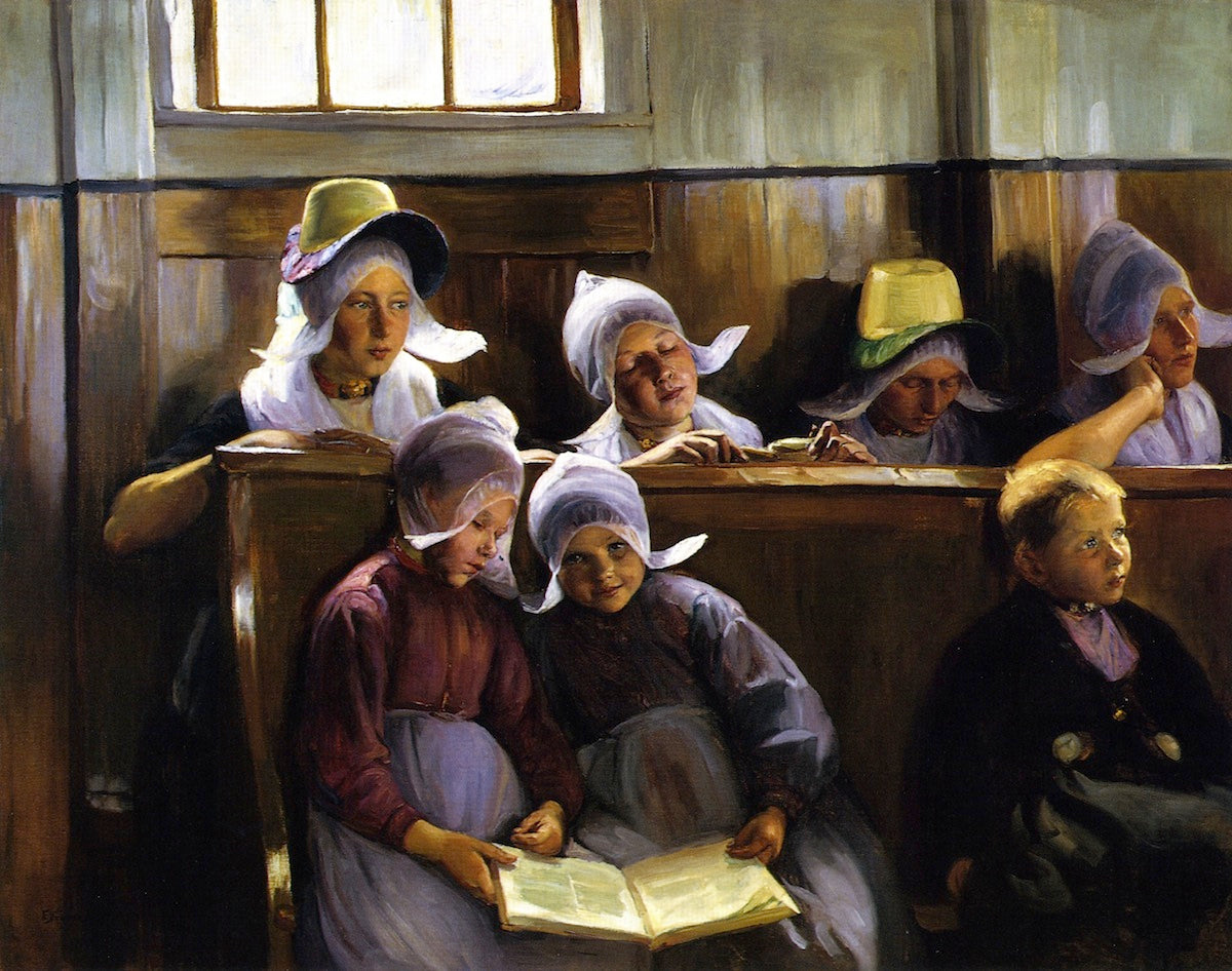 In the Church at Volendam by Elizabeth Nourse,A3(16x12")Poster