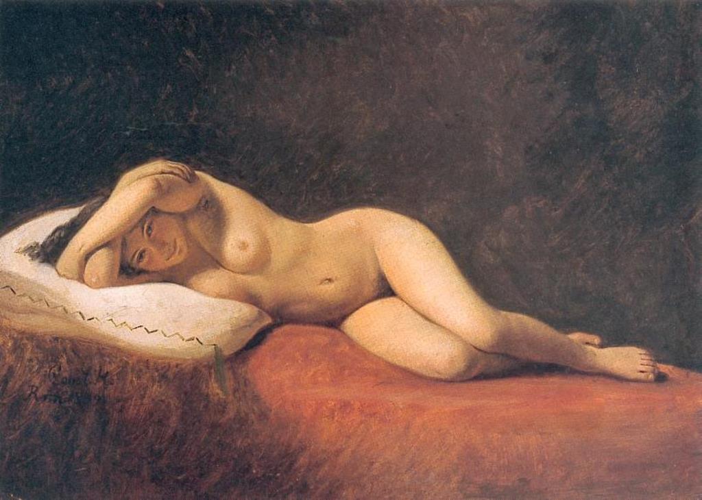 Resting Model, vintage artwork by Constantin Hansen, A3 (16x12") Poster Print