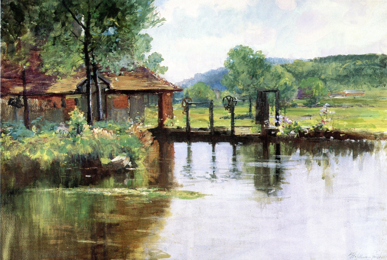 The Lily Pond, vintage artwork by Francis Hopkinson Smith, 12x8" (A4) Poster