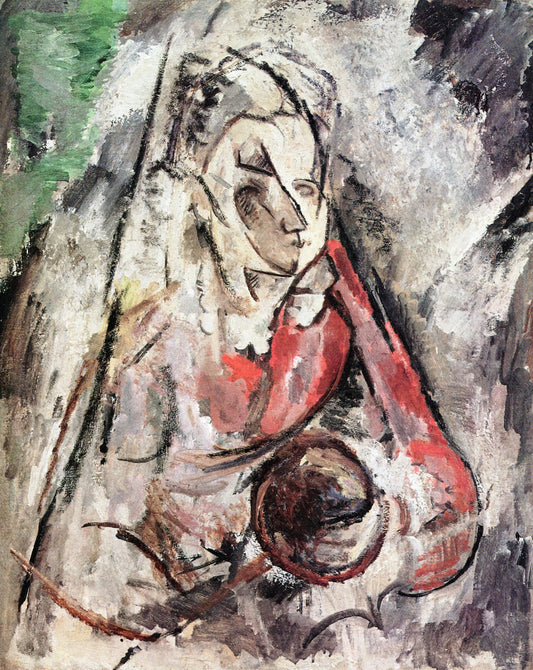 Girl with Iron Ball, vintage artwork by Nils Dardel, 12x8" (A4) Poster