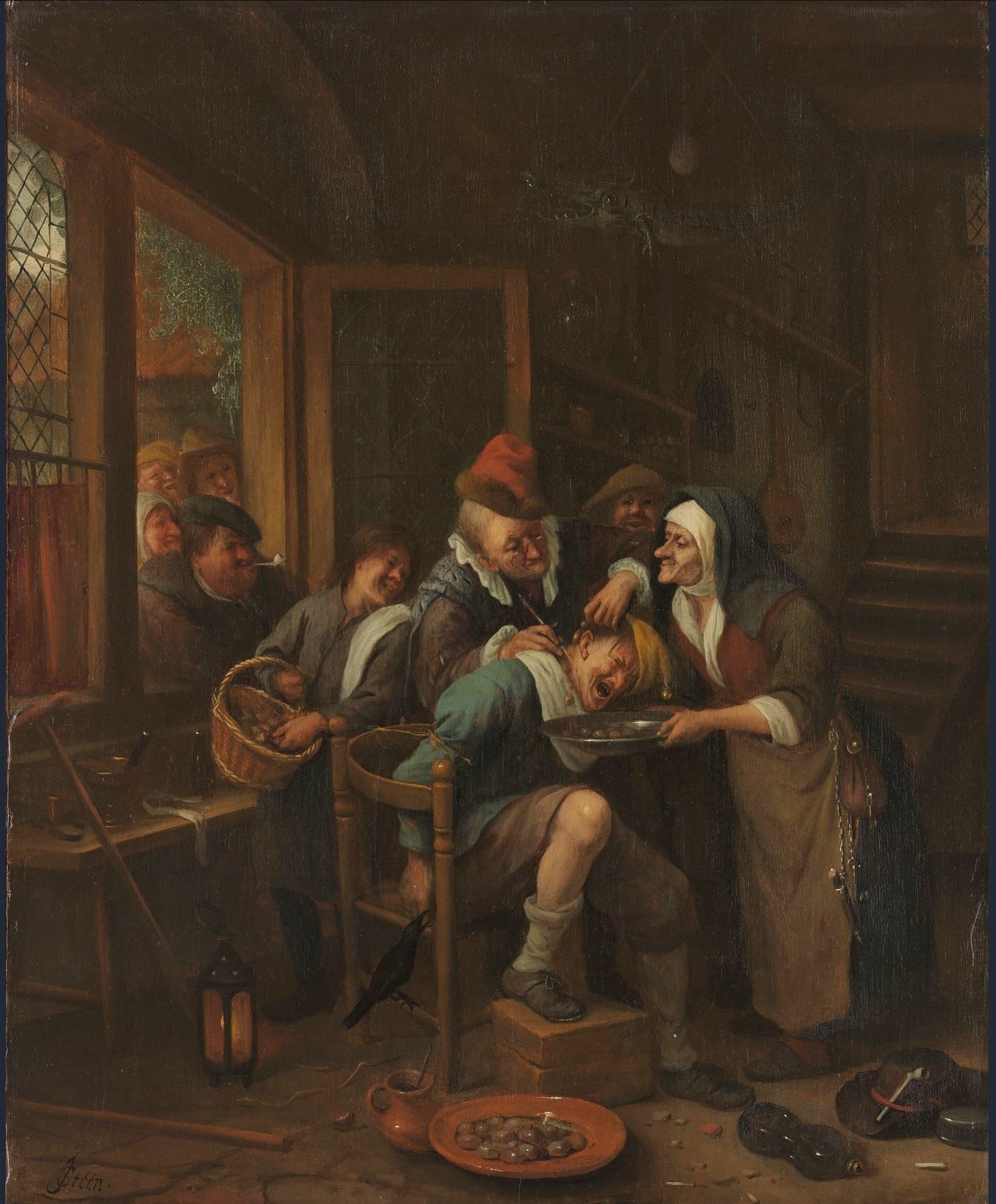 Cutting for the Stone, vintage artwork by Jan Havicksz. Steen, 12x8" (A4) Poster