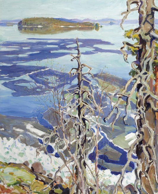 Ice Breaking up on Lake Ruovesi, vintage artwork by Akseli Gallen-Kallela, 12x8" (A4) Poster