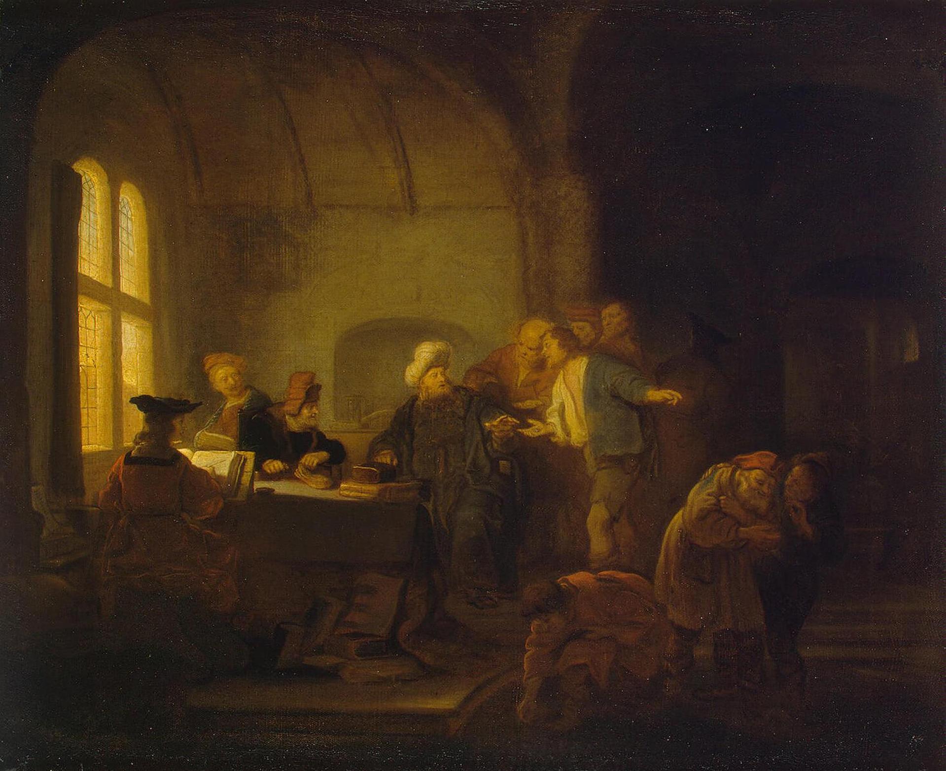 Parable of the Workers in the Vineyard, vintage artwork by Salomon Koninck, 12x8" (A4) Poster