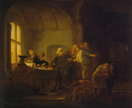 Parable of the Workers in the Vineyard, vintage artwork by Salomon Koninck, 12x8" (A4) Poster