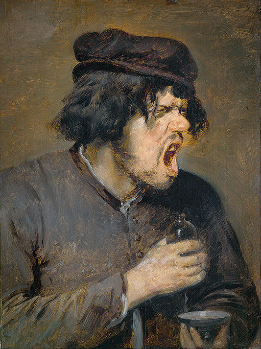 The Bitter Draught, vintage artwork by Adriaen Brouwer, 12x8" (A4) Poster