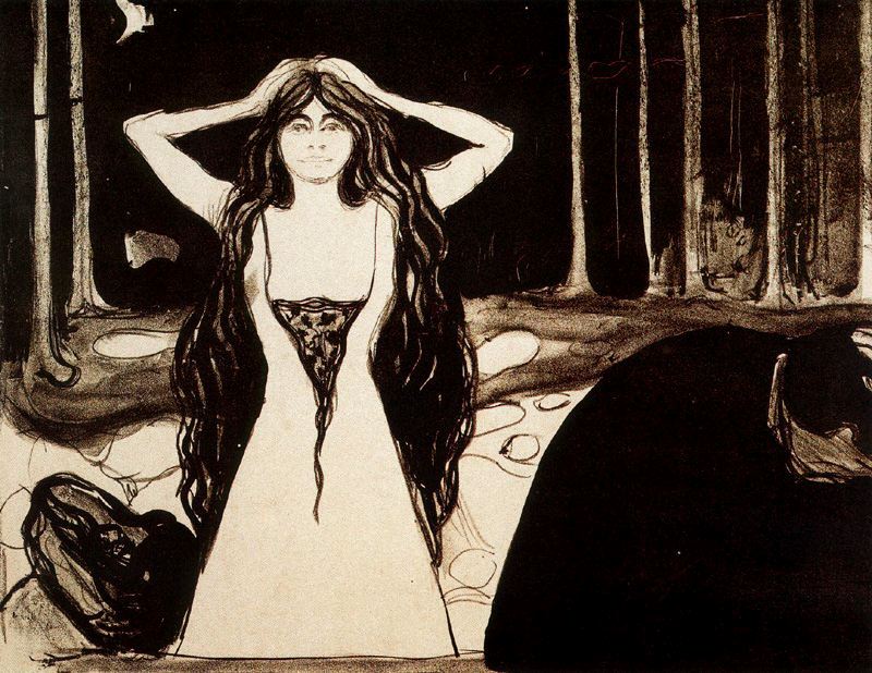 Ashes II, vintage artwork by Edvard Munch, 12x8" (A4) Poster
