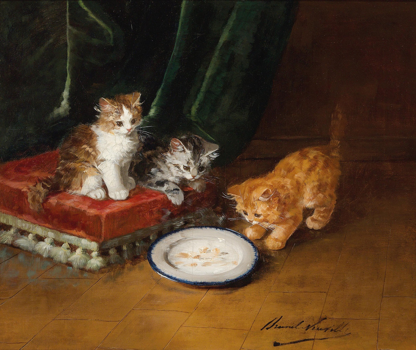 katzchen by Alfred Brunel de Neuville,A3(16x12")Poster