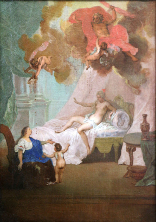 Jupiter and Danaë, vintage artwork by Nicolas Bertin, 12x8" (A4) Poster