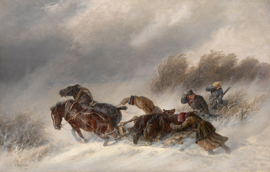 Returning from a Bear Hunt, vintage artwork by Nikolai Sverchkov, A3 (16x12") Poster Print
