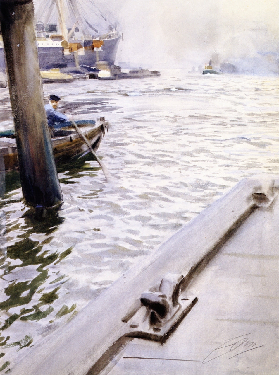 In the Port of Hamburg by Anders Zorn,A3(16x12")Poster