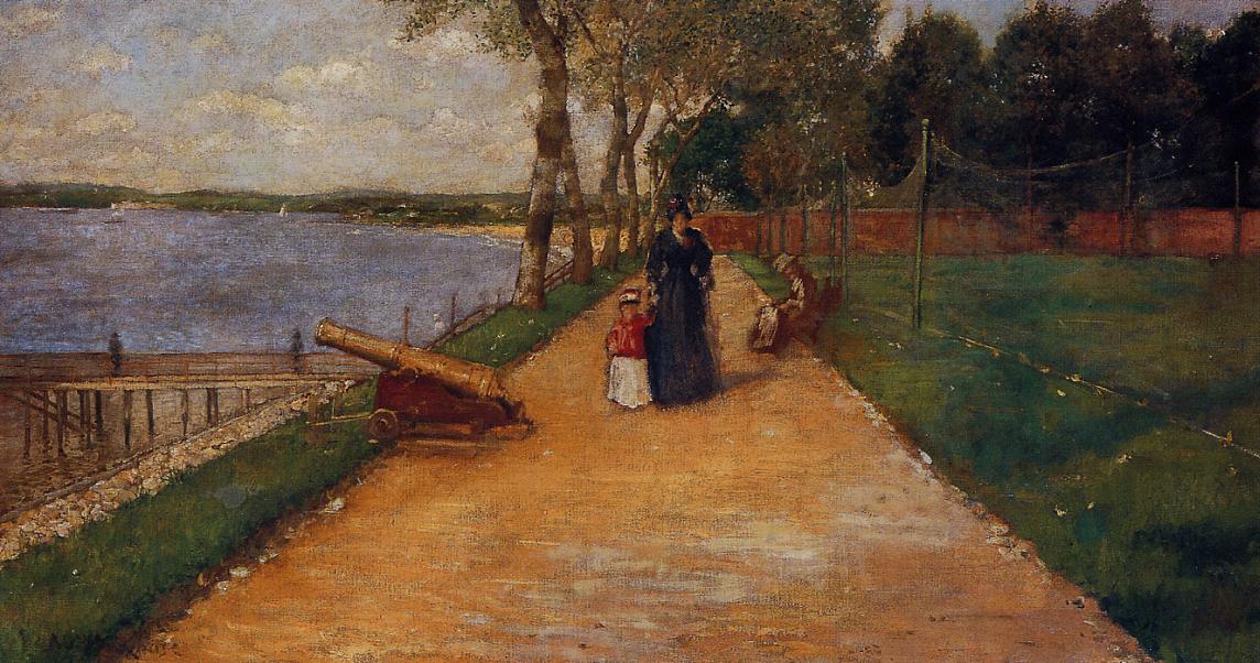 Bath Beach - a Sketch, vintage artwork by William Merritt Chase, 12x8" (A4) Poster