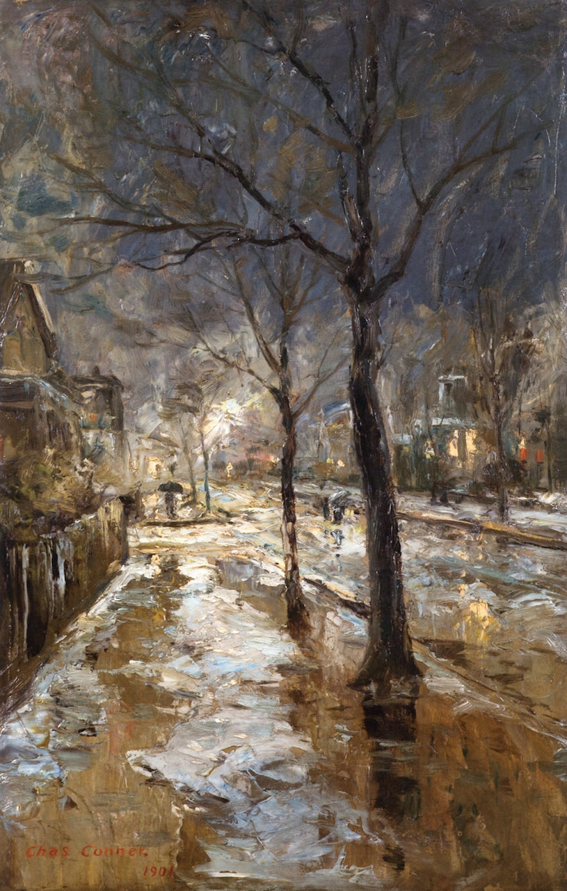 Night in February, vintage artwork by Charles Connor, 12x8" (A4) Poster