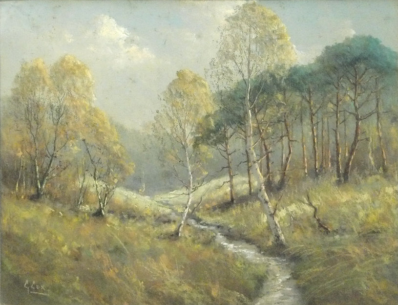 Landscape with a river, vintage artwork by Garstin Cox, 12x8" (A4) Poster