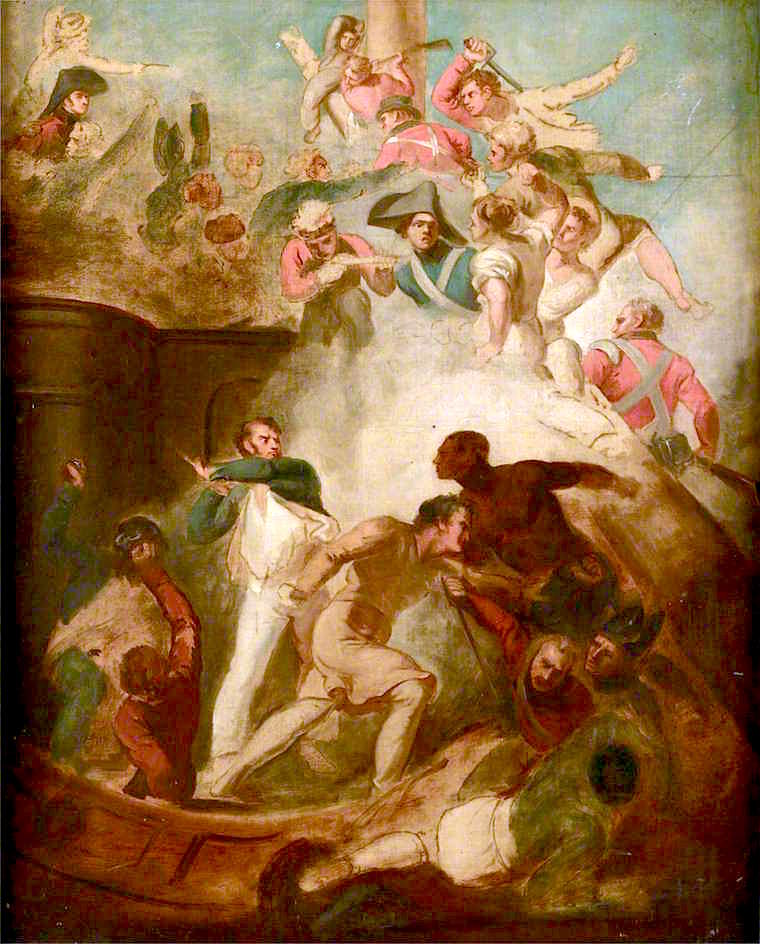 Repulsing a Boarding Party, vintage artwork by Samuel Drummond, 12x8" (A4) Poster