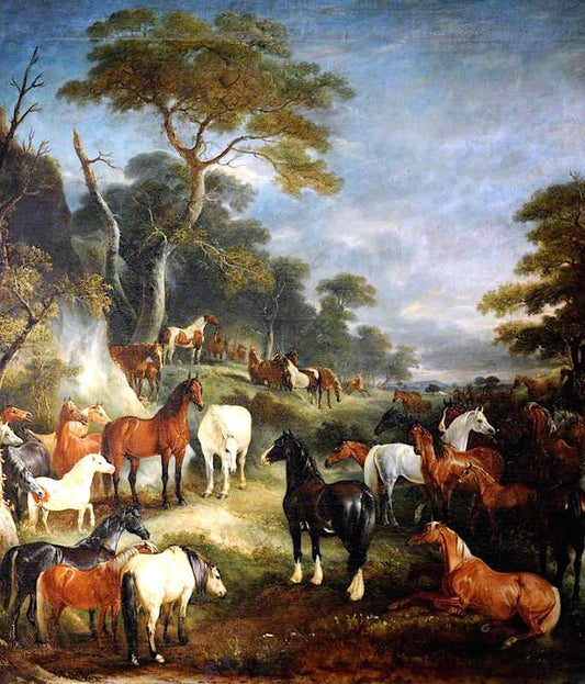 The Council of Horses, vintage artwork by John E. Ferneley, Sr, 12x8" (A4) Poster