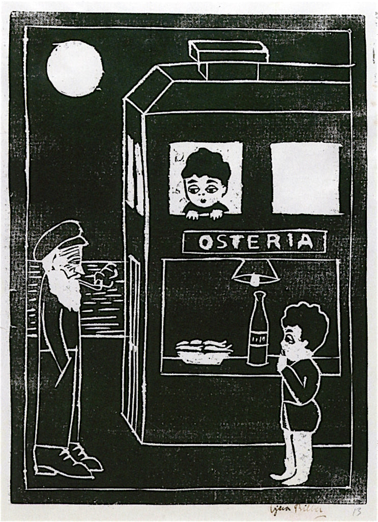 Osteria, vintage artwork by Vera Biller, 12x8" (A4) Poster