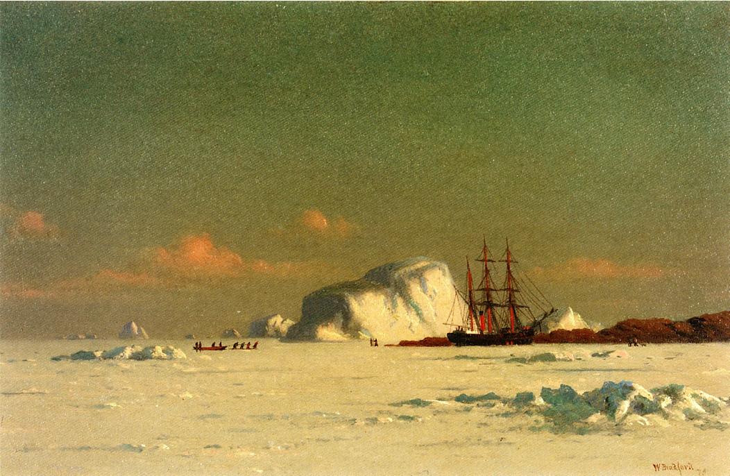 In the Arctic, vintage artwork by William Bradford, 12x8" (A4) Poster