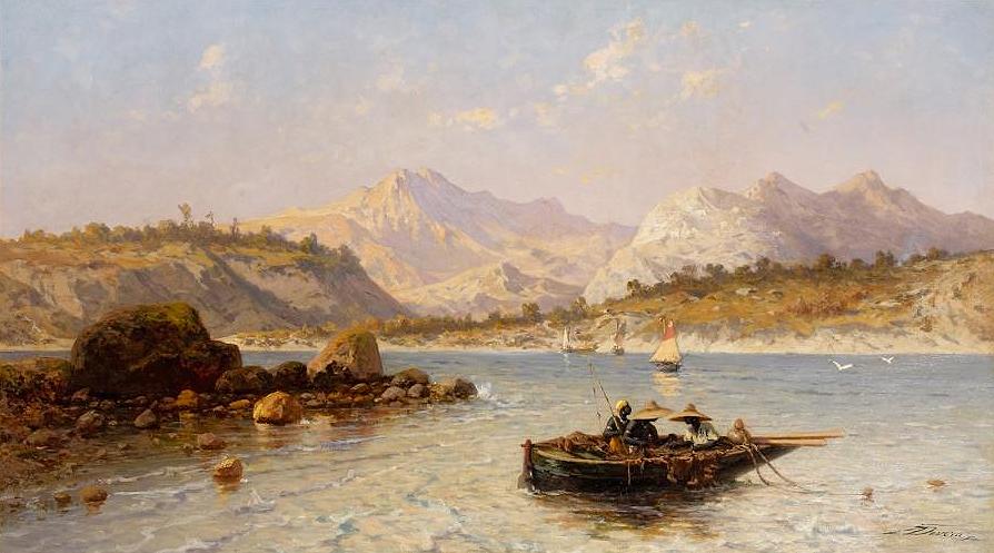 The Coast of Morocco, vintage artwork by Achille Dovera, 12x8" (A4) Poster