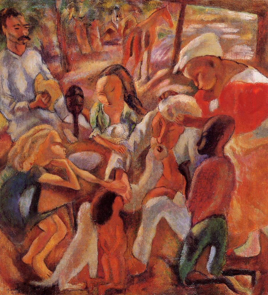 The Good Samaritans, vintage artwork by Jules Pascin, 12x8" (A4) Poster