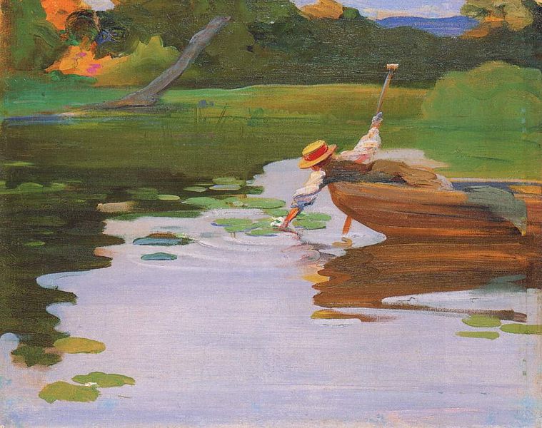 Young Lady in Boat by Curt Herrmann,A3(16x12")Poster