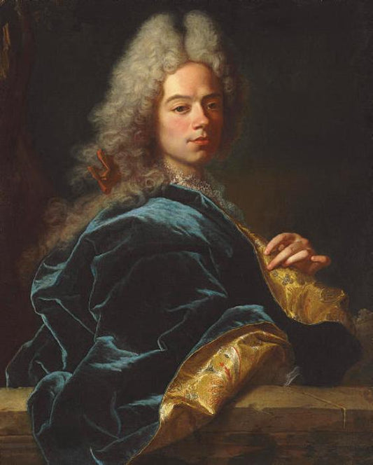 Portrait of Jean-Louis de Roll-Montpellier, vintage artwork by Hyacinthe Rigaud, 12x8" (A4) Poster