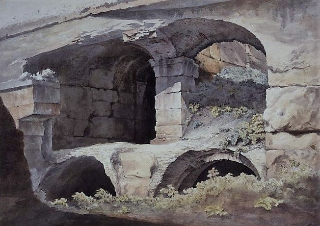 Detail of Stonework in the Colosseum, vintage artwork by John Warwick Smith, 12x8" (A4) Poster