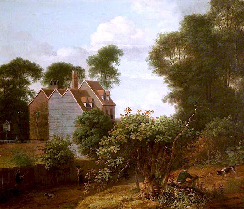 Landscape with House on the Edge of a Wood, vintage artwork by Anthony Devis, 12x8" (A4) Poster