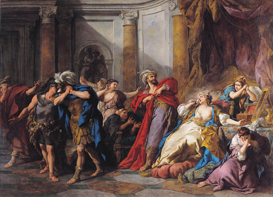 The Death of Creusa, vintage artwork by Jean-François de Troy, 12x8" (A4) Poster