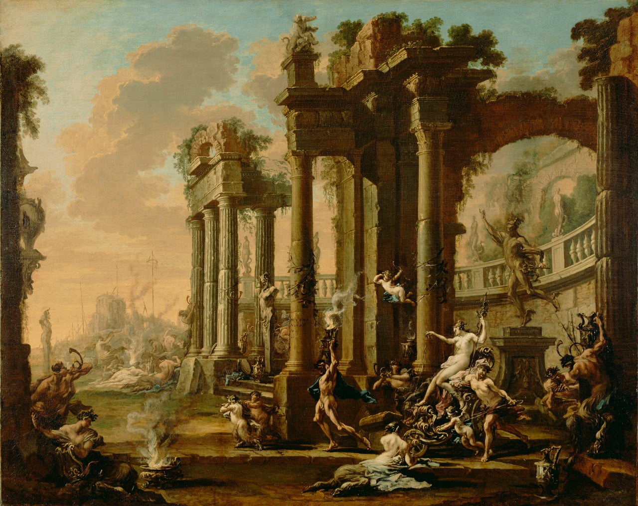 The Triumph of Venus, vintage artwork by Alessandro Magnasco, 12x8" (A4) Poster