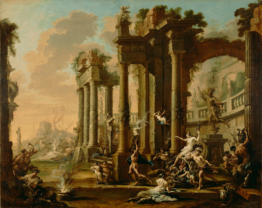 The Triumph of Venus, vintage artwork by Alessandro Magnasco, 12x8" (A4) Poster