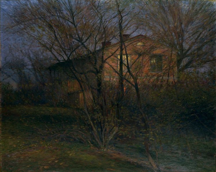 The Yellow House, vintage artwork by Karl Nordström, 12x8" (A4) Poster