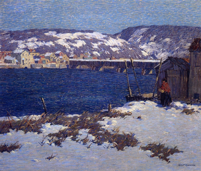 The Two Shores, vintage artwork by Robert Spencer, 12x8" (A4) Poster