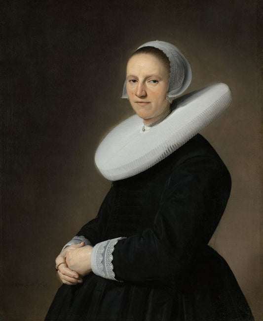 Portrait of Adriana Croes, vintage artwork by Jan Cornelisz. Verspronck, 12x8" (A4) Poster