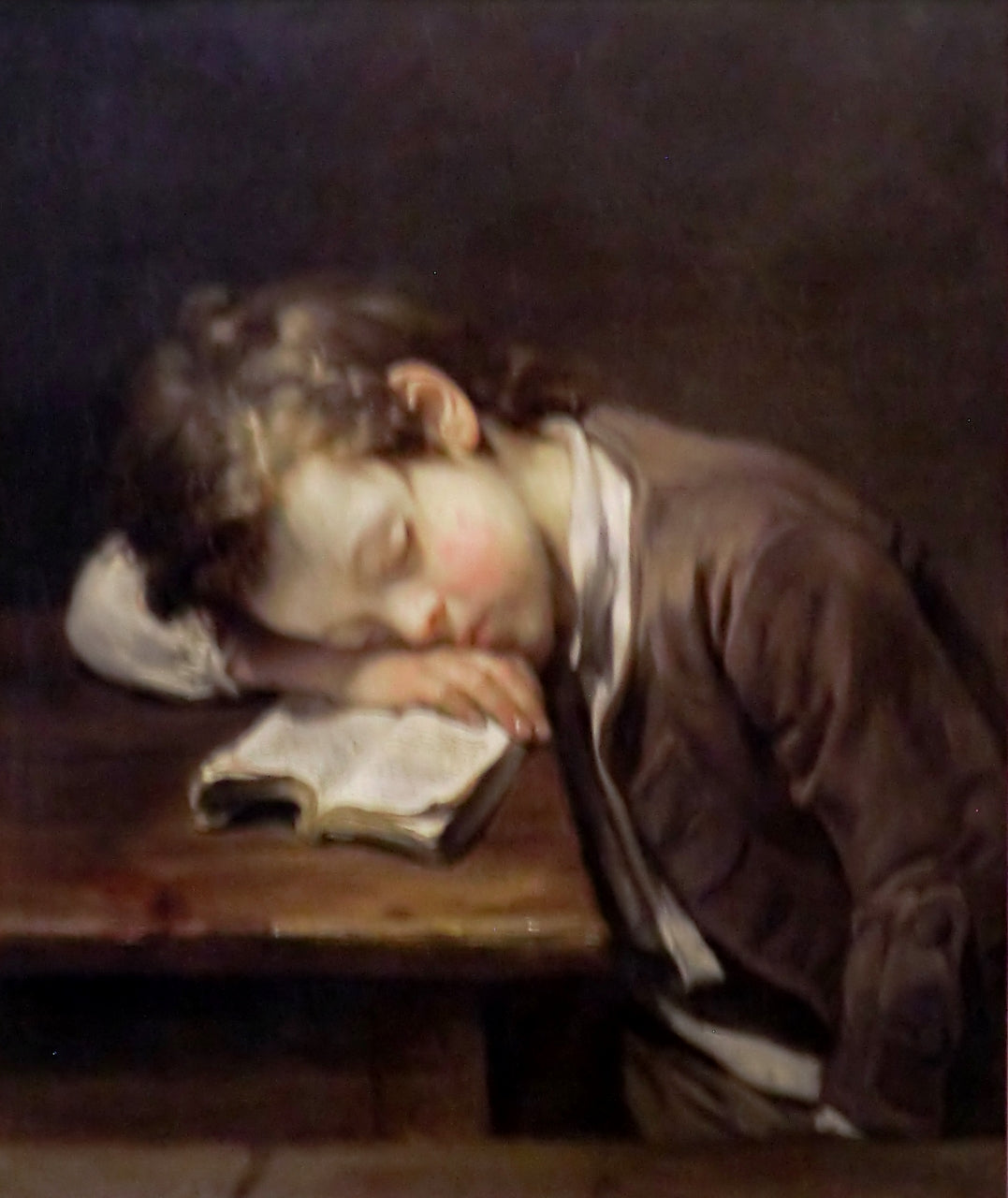 Le petit paresseux, vintage artwork by Jean-Baptiste Greuze, 12x8" (A4) Poster