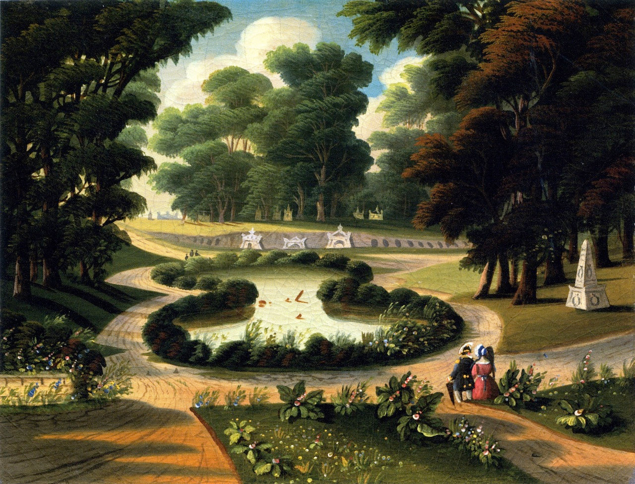 Mount Auburn Cemetery, vintage artwork by Thomas Chambers, A3 (16x12") Poster Print