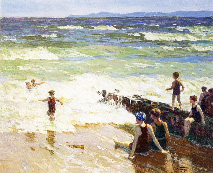 Bathers by the Shore by Edward Henry Potthast,A3(16x12")Poster