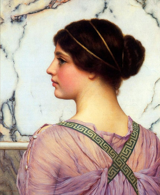 A Grecian Lovely, vintage artwork by John William Godward, 12x8" (A4) Poster