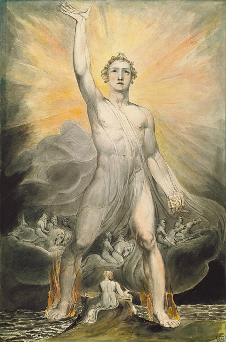 Angel of the Revelation, vintage artwork by William Blake, 12x8" (A4) Poster