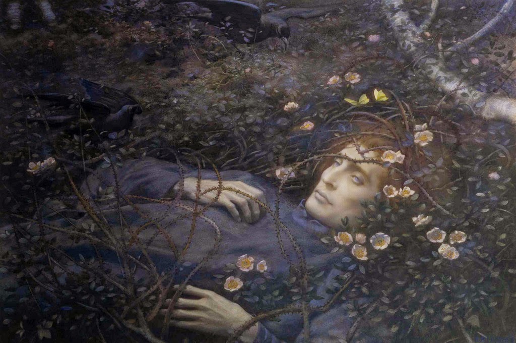Oh, what's that in the hollow?, vintage artwork by Edward Robert Hughes, 12x8" (A4) Poster