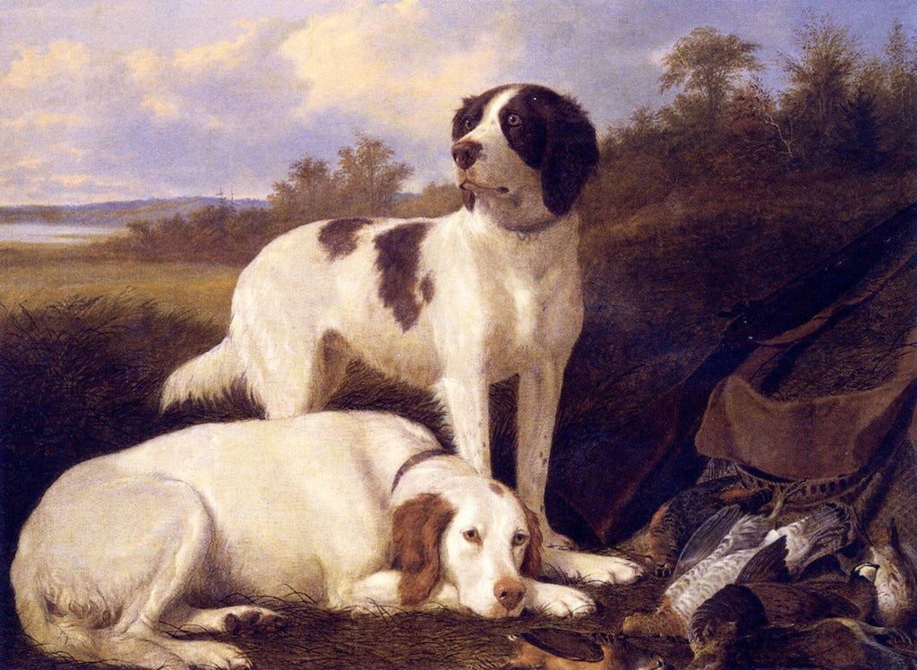 Setters at Rest, vintage artwork by Thomas Hewes Hinckley, A3 (16x12") Poster Print