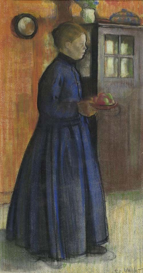 La petite bonne by Edouard Vallet,16x12(A3) Poster
