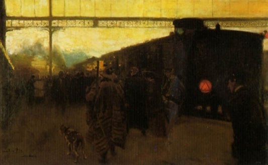En la Estacion, vintage artwork by Cecilio Pla y Gallardo, 12x8" (A4) Poster