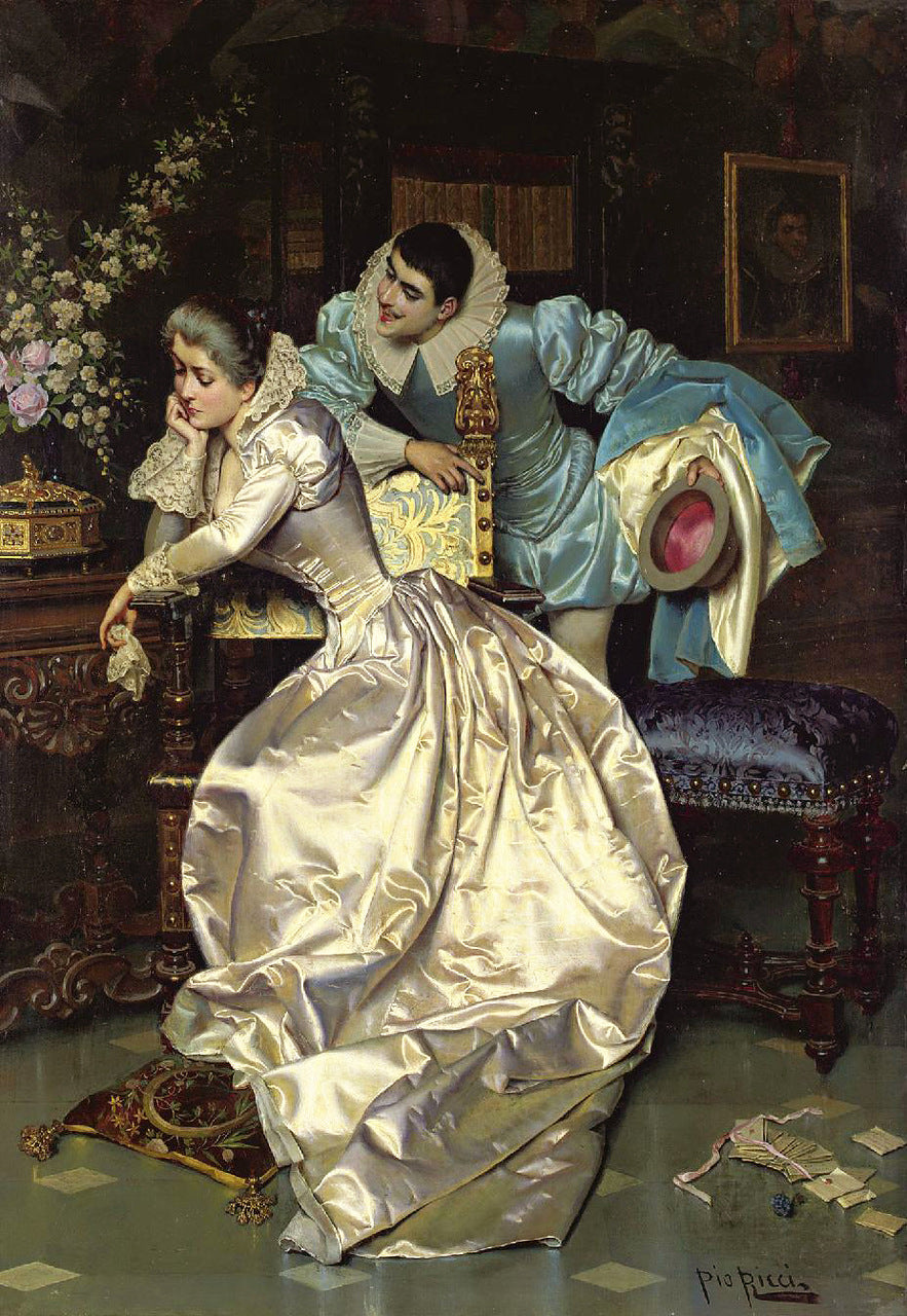 A Lovers's Spat, vintage artwork by Pio Ricci, 12x8" (A4) Poster