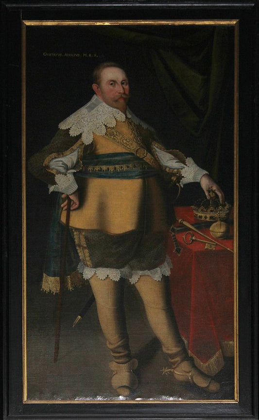 Portrait of Gustav II Adolf, vintage artwork by Jacob Heinrich Elbfas, 12x8" (A4) Poster